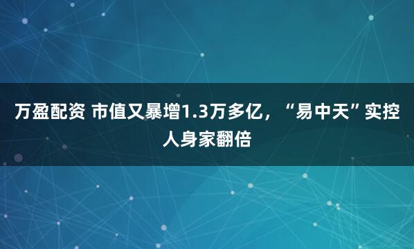 万盈配资 市值又暴增1.3万多亿，“易中天”实控人身家翻倍